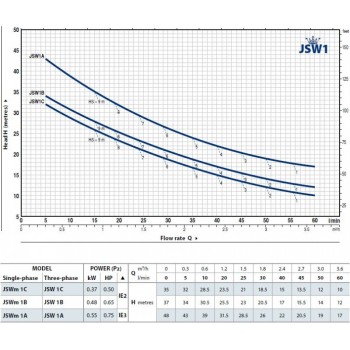 Насос для подачи воды Pedrollo JSWM1AX  (0,6 кВт ~ 230 В)