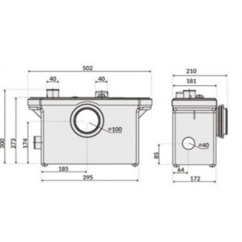 Канализационный насос CEVA Sololift комплект F600A (0,6кВт ~230В)