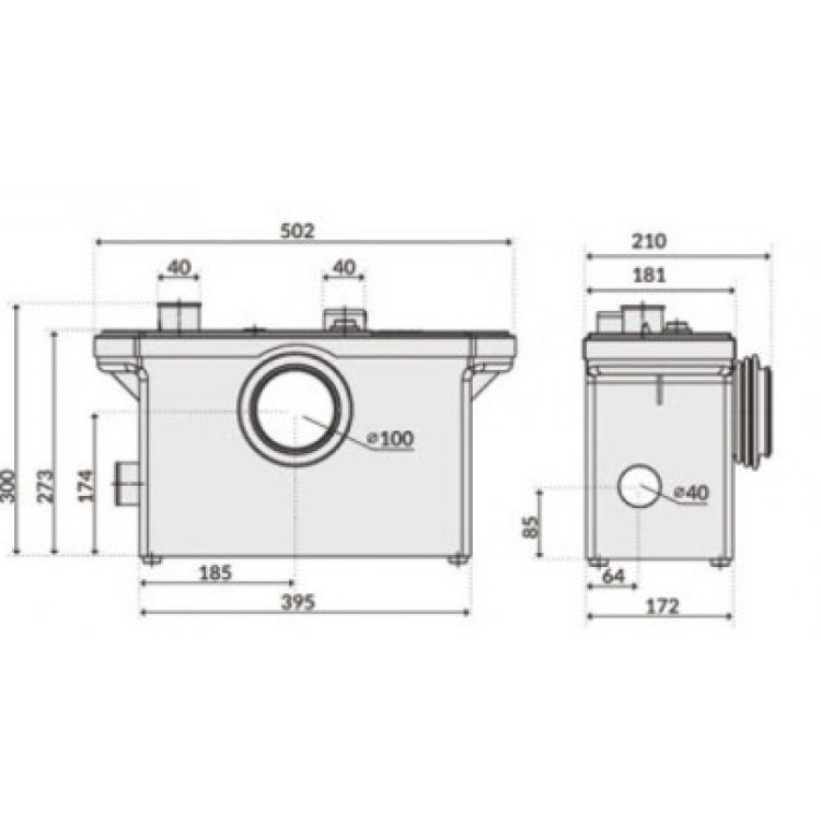 Канализационный насос CEVA Sololift комплект F600A (0,6кВт ~230В)