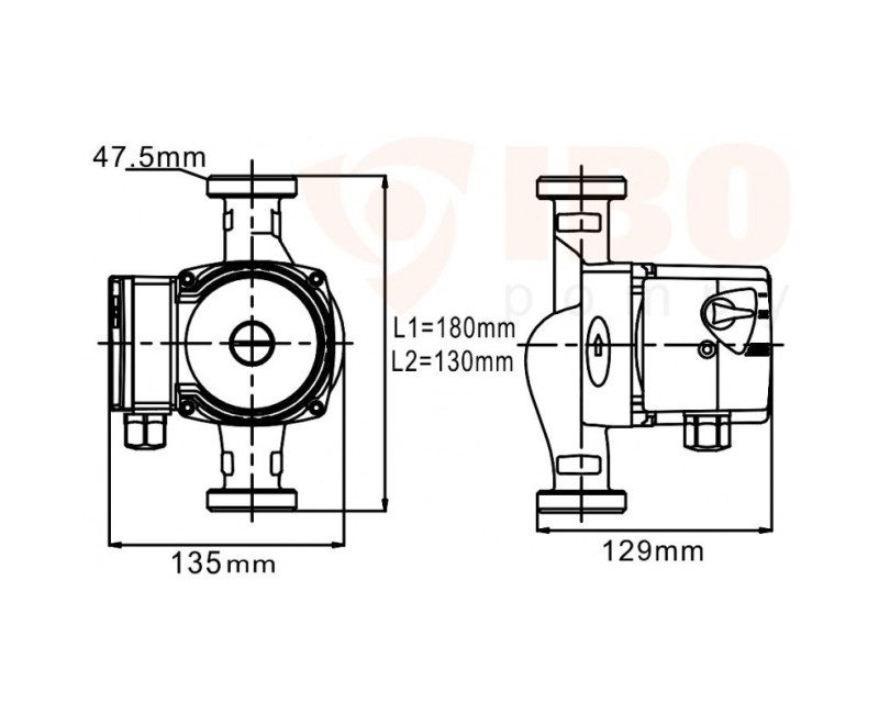 Cirkulācijas sūknis IBO OHI 25/40-130