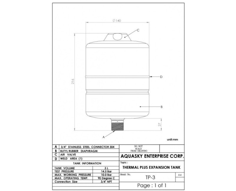 Гидрофор AQUASKY 3L Вертикальный APT-003V
