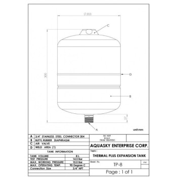 Гидрофор AQUASKY 8L Вертикальный APT-8