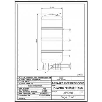 Гидрофор AQUASKY 300L Вертикальный APT-300