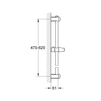 Dušas stienis GROHE Euphoria 60cm, StarLight® apdare Hromēts 27499000