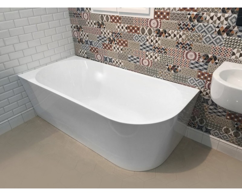 Отдельностоящая ванна Aqualine Tibera, 170x80 см, акриловая, левая, угловая, белая E1026