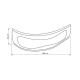 Sānu panelis Aqualine CIDLINA 160, 54 cm, universāls, balts G3617