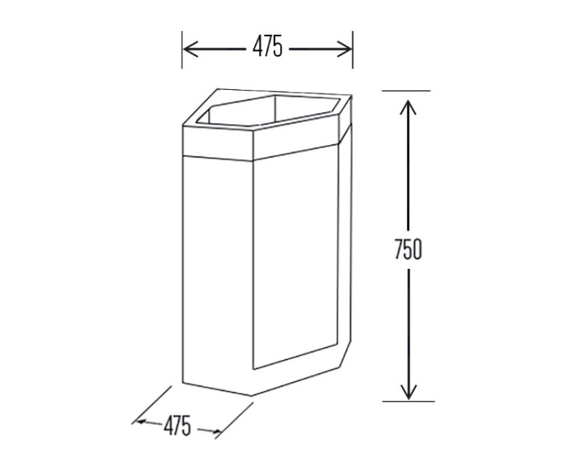 Vannas istabas skapītis Aqualine stūra ar izlietni ARDA 46