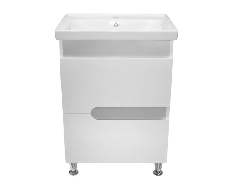 Vannas istabas skapītis Aqualine PREMIUM LUX ar izlietni FRAME 60, metallic