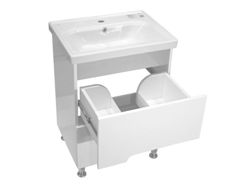 Vannas istabas skapītis Aqualine PREMIUM LUX ar izlietni FRAME 60, metallic