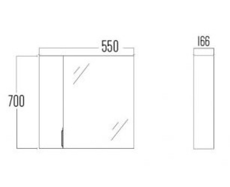 Spoguļskapītis Aqualine PREMIUM PLUS 55