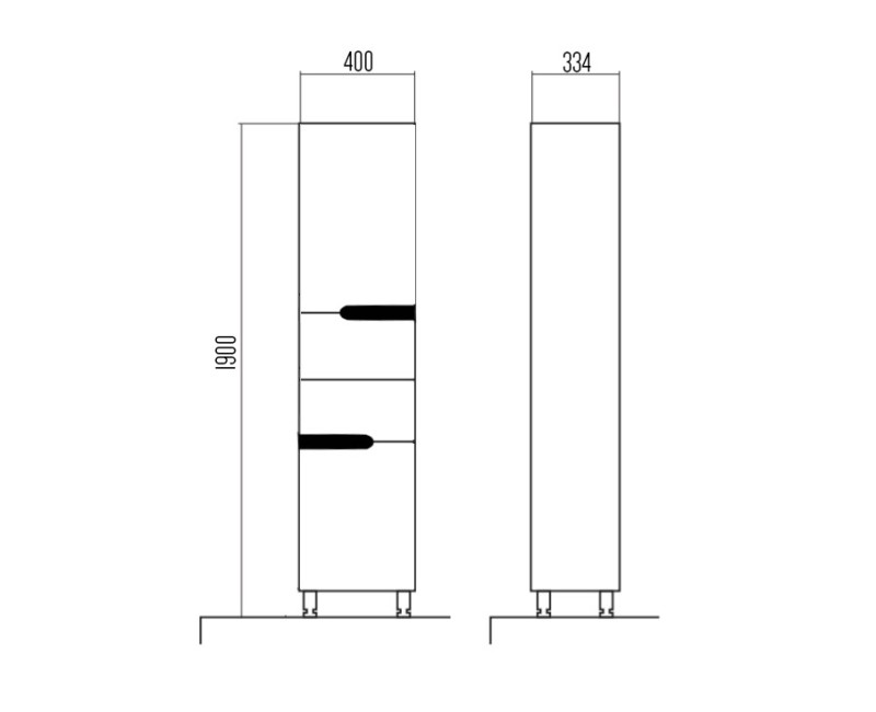 Высокий шкаф (Пенал) Aqualine PREMIUM LUX, правый, венге