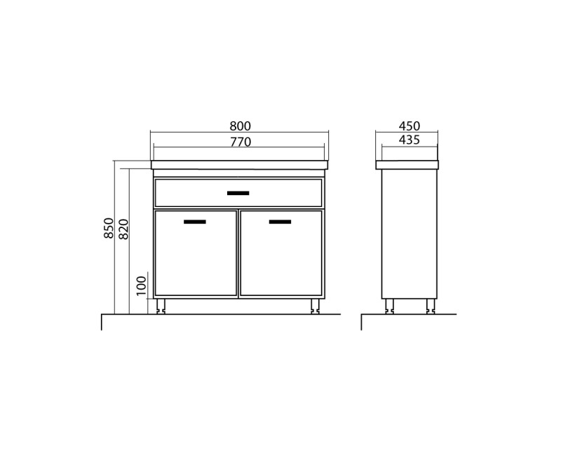 Vannas istabas skapītis Aqua Rodos DECOR ar izlietni FRAME 80