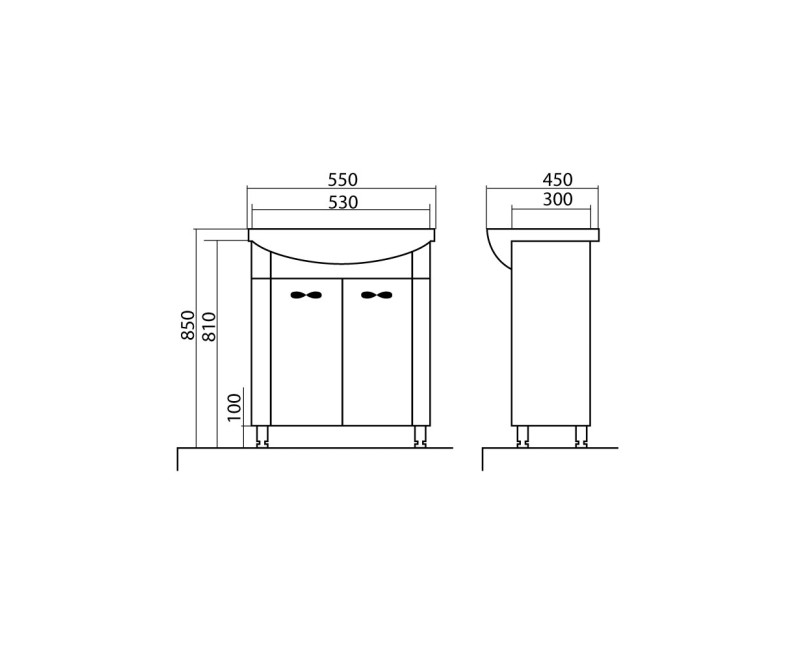 Vannas istabas skapītis Aqua Rodos ANITA ar izlietni RUNA 70