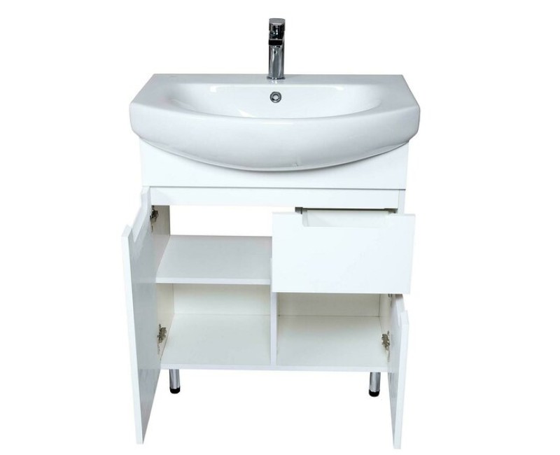 Шкаф для ванной комнаты Aqua Rodos QUADRO с раковиной РУНА 70