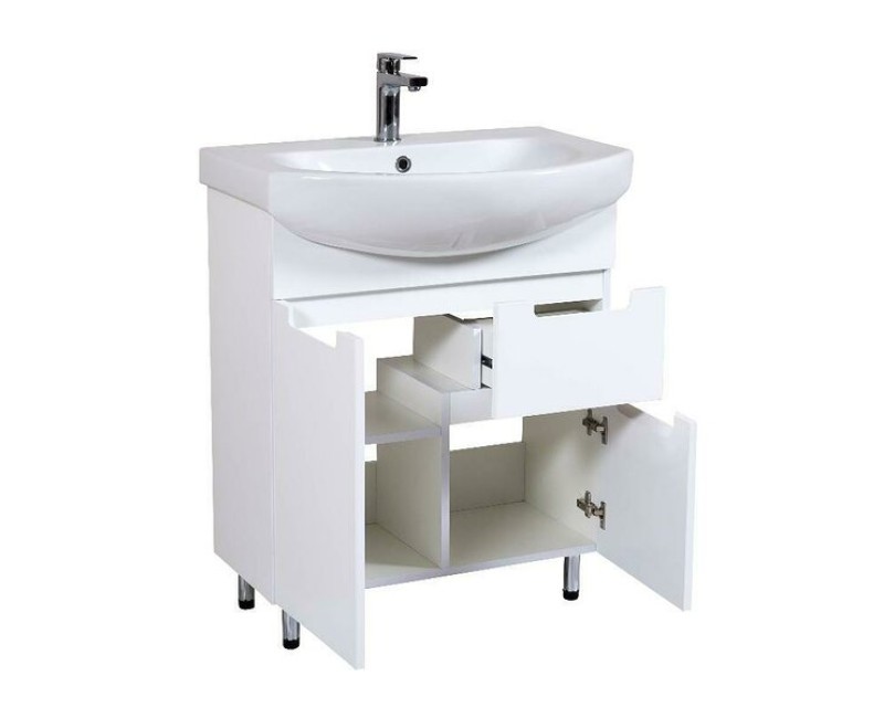 Шкаф для ванной комнаты Aqua Rodos QUADRO с раковиной РУНА 70