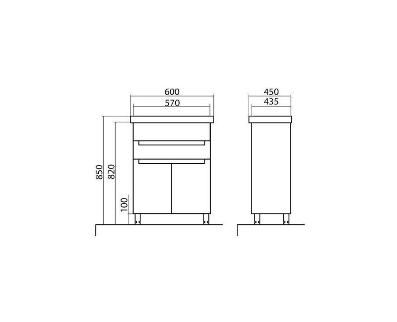 Шкаф для ванной комнаты Aqua Rodos OMEGA с умывальником FRAME 70