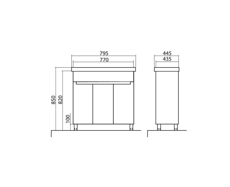 Шкаф для ванной комнаты Aqua Rodos OMEGA с раковиной COMO 80