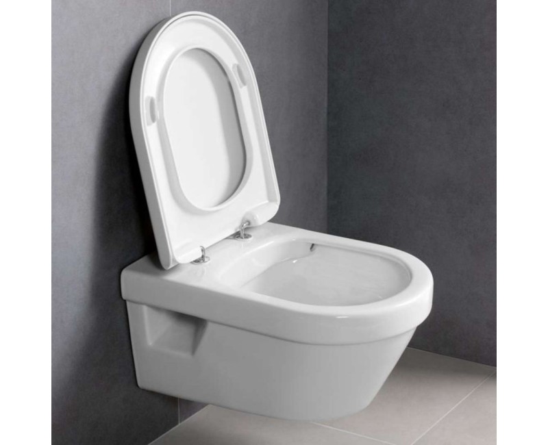 Комплект для унитазаGeberit Duofix с рамой и Rimfree унитазом Villeroy & Boch с крышкой SoftClose, кнопка Sigma01 Chrome