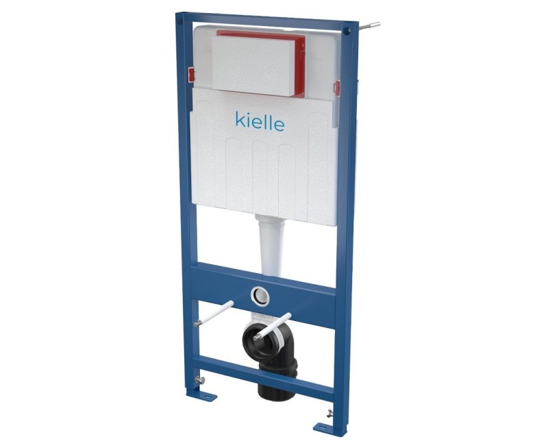 Комплект подвесной унитаз Kielle Genesis Rimless, рама с кнопкой Chrome Oudee Gemini II и крышкой SoftClose