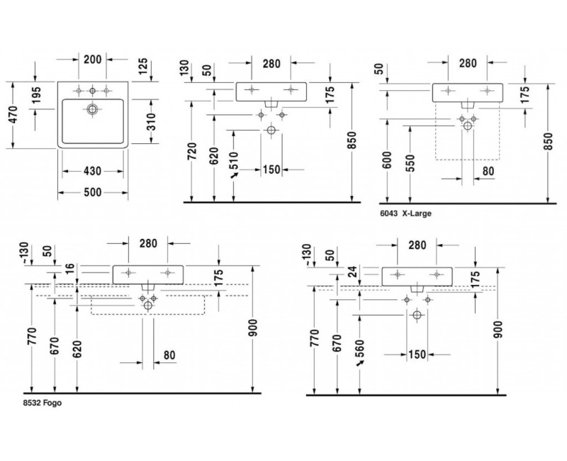 Раковина для ванной Duravit Vero 50x47см, Белый