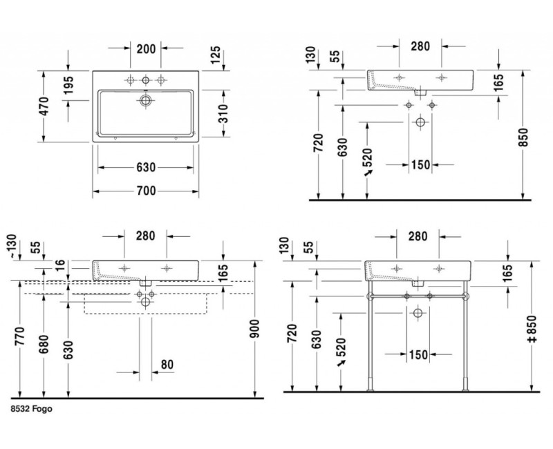 Vannas istabas izlietne Duravit Vero WonderGliss 70x47cm, Balta