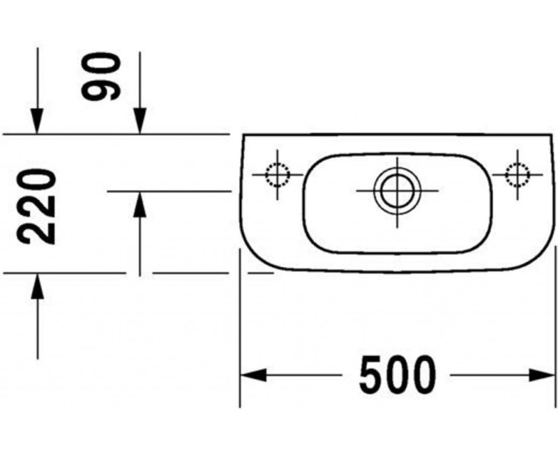 Vannas istabas izlietne Duravit D-Code 50x22cm, kreisā puse, balta
