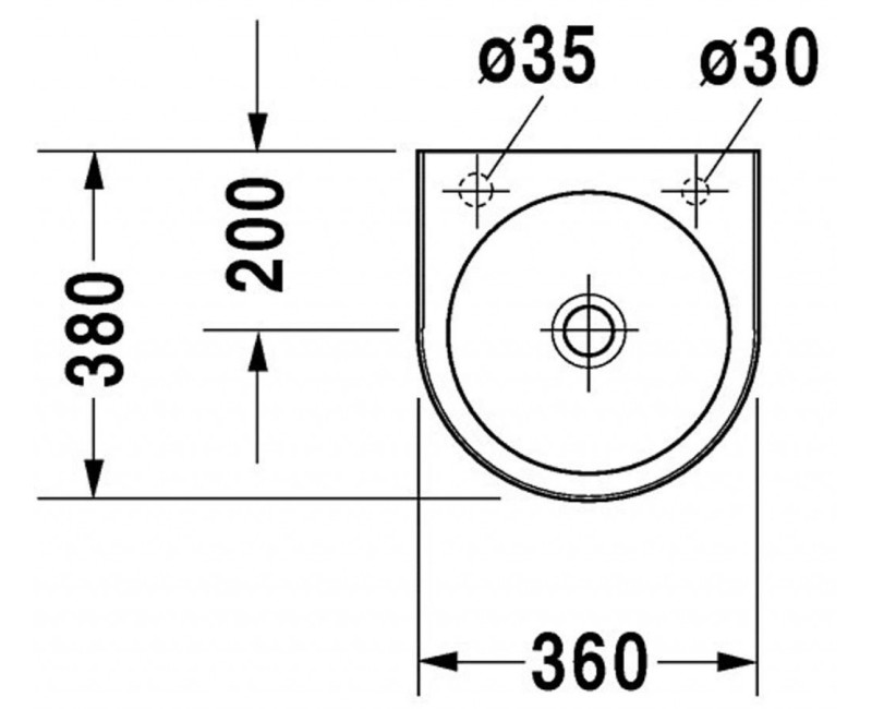 Vannas istabas izlietne Duravit Architec 36x38cm, Kreisā puse, Balta