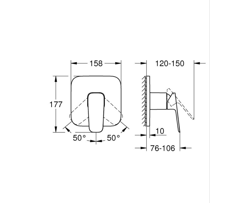 Dušas maisītājs GROHE Cubeo iebūvējams Melns Matēts 1017772430