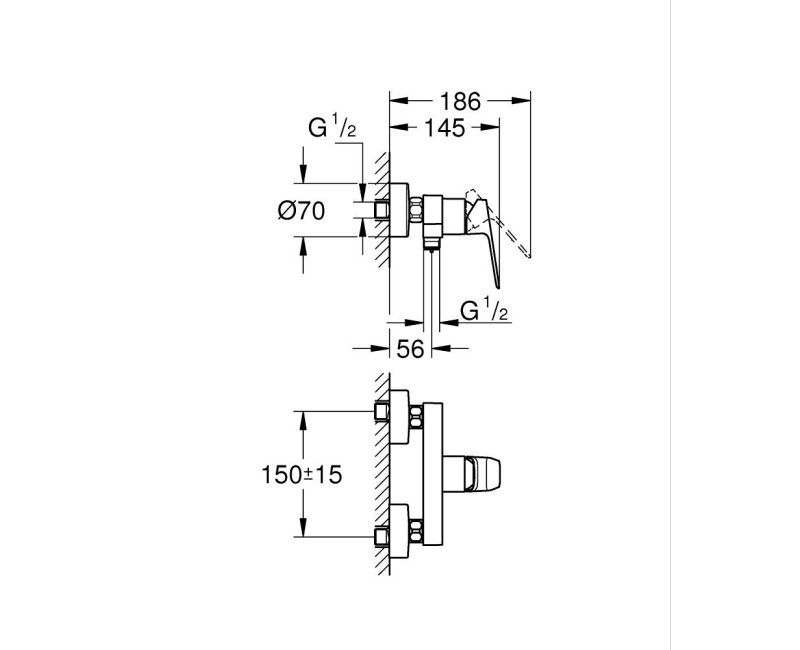 Смеситель для душа Grohe Cubeo черный матовый  1018242430