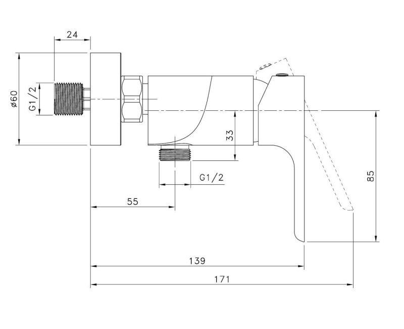 Смеситель для душа Kielle Vega Черный Матовый 10218104