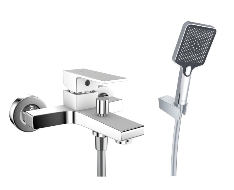 Смеситель для ванны/душа Kielle Arkas I с душевым кабелем и ручкой, хром