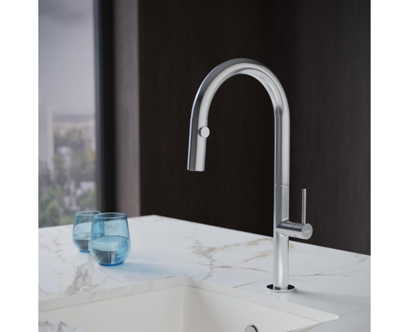 Смеситель для кухни Kielle Oudee выдвижной Хром 10502110