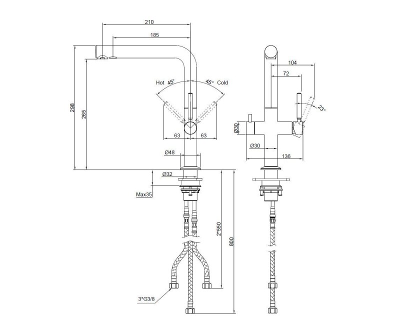 Смеситель для кухни Kielle Wimeo для фильтрованной воды Черный Матовый 10525F24