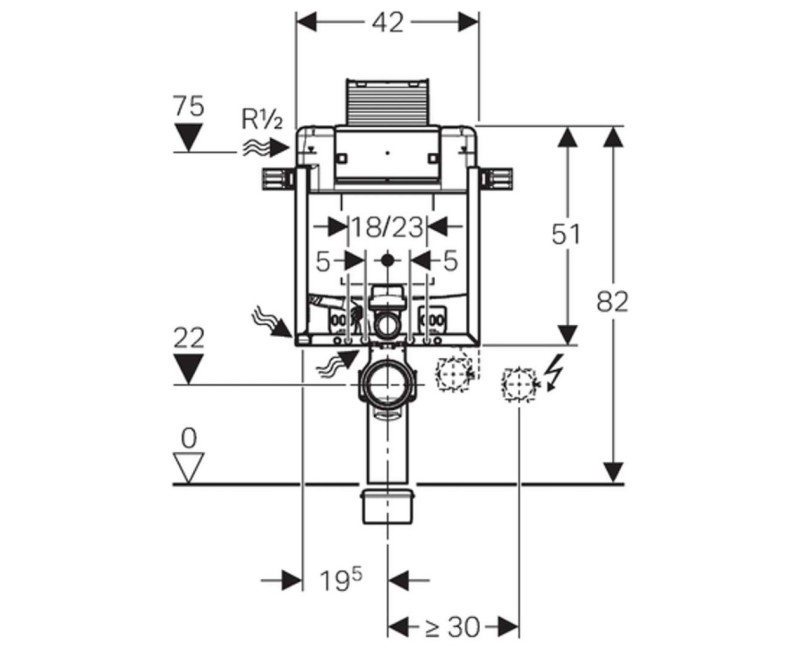 Pама для унитаза  Geberit Kombifix H=0,82м 110.000.00.1