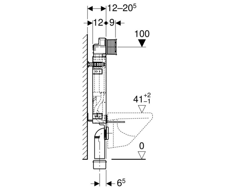 Iebūvējamais rāmis Geberit Duofix podam ar ventilāciju H=1.08m 110.367.00.5