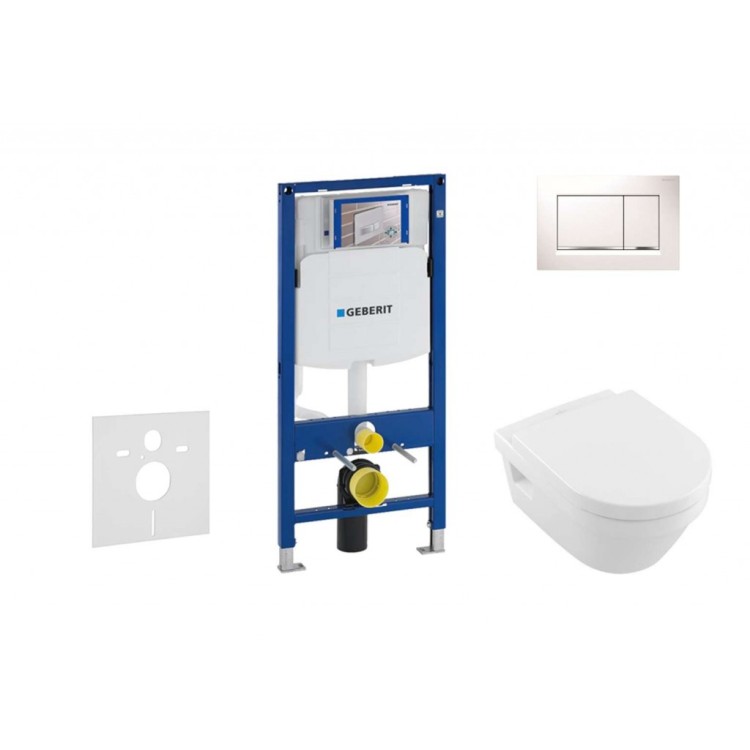 Tualetes poda komplekts Geberit Duofix rāmis ar Villeroy & Boch Omnia Architectura Rimless podu, Balta Sigma30 poga, Soft Close Vāks Tualetes poda komplekts Geberit Duofix rāmis ar Villeroy & Boch Omnia Architectura Rimless podu, Balta Sigma30 poga, Soft Close Vāks