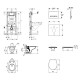 Tualetes poda komplekts Geberit Duofix rāmis ar Villeroy & Boch Rimless podu ar SoftClose Vāku, Sigma50 Balta poga Tualetes poda komplekts Geberit Duofix rāmis ar Villeroy & Boch Rimless podu ar SoftClose Vāku, Sigma50 Balta poga