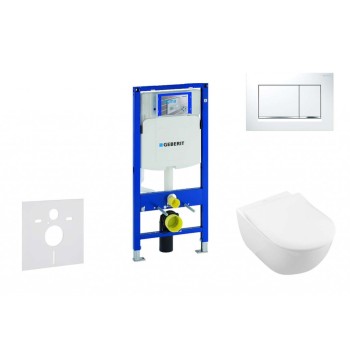 Комплект для унитаза, рамой Geberit Duofix и унитазом Villeroy & Boch, крышкой SoftClose, с кнопкой Sigma30 белого/хрома