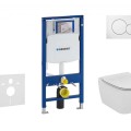 Комплект для унитаза Geberit Duofix с рамой Ideal Standard Tesi Aquablade Rimless с крышкой SoftClose, кнопка Sigma01 White