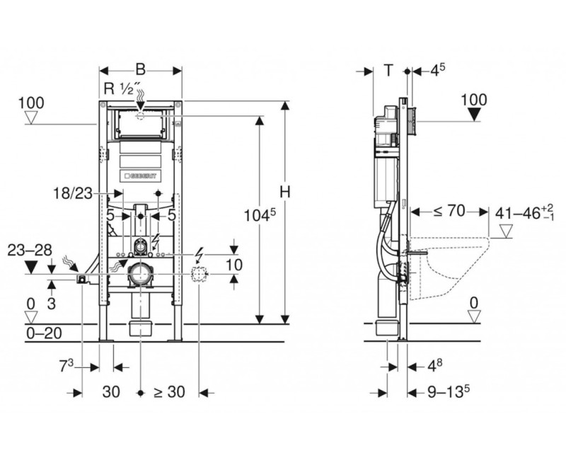 Pама для унитаза Geberit Duofix 111.350.00.5