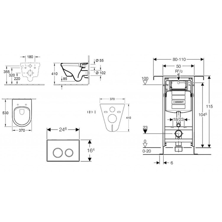 Tualetes poda komplekts Geberit Duofix rāmis ar Villeroy & Boch Rimless podu ar SoftClose Vāku, Sigma01 Matēta Hroma poga Tualetes poda komplekts Geberit Duofix rāmis ar Villeroy & Boch Rimless podu ar SoftClose Vāku, Sigma01 Matēta Hroma poga