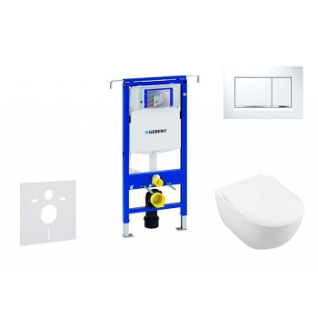 Комплект для унитаза, рамой Geberit Duofix и унитазом Villeroy & Boch, крышкой SoftClose, с кнопкой Sigma30 белого/хрома