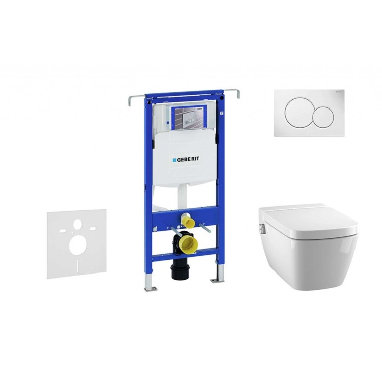 Комплект для унитаза Geberit Duofix с рамой и Rimfree унитазом Tece One с функцией биде, крышкой SoftClose, кнопкой Sigma01 White Комплект для унитаза Geberit Duofix с рамой и Rimfree унитазом Tece One с функцией биде, крышкой SoftClose, кнопкой Sigma01 White