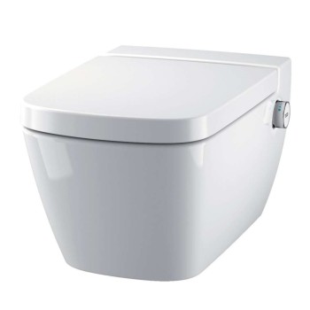 Комплект для унитаза Geberit Duofix и унитазом Tece One Rimless с функцией биде с крышкой SoftClose, кнопка Sigma01 матовый хром
