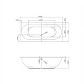 Ванна Kliele Gaia 169x75cm acrylic, White 11115430