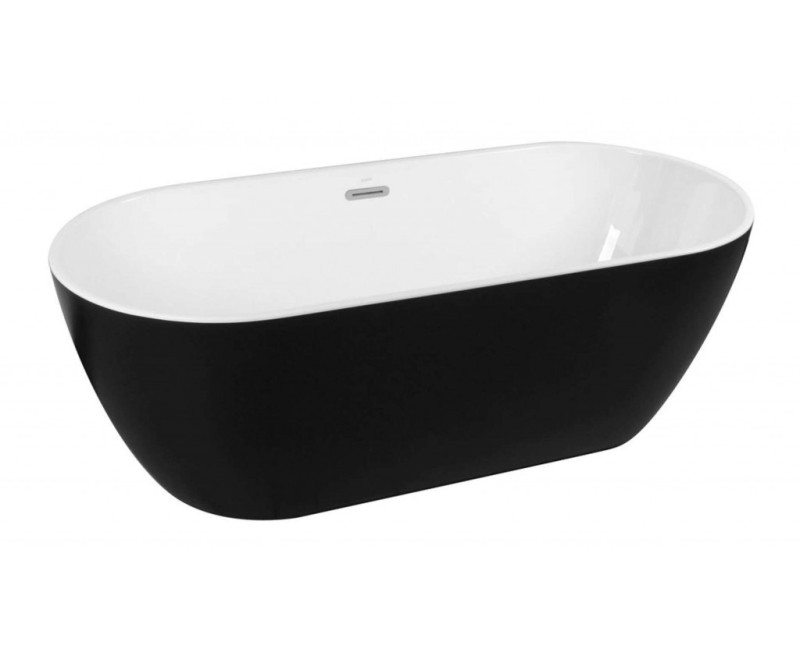 Brīvi stāvoša vanna Kielle Idolio 170x75cm, akrila, matēti melna/balta 11324434