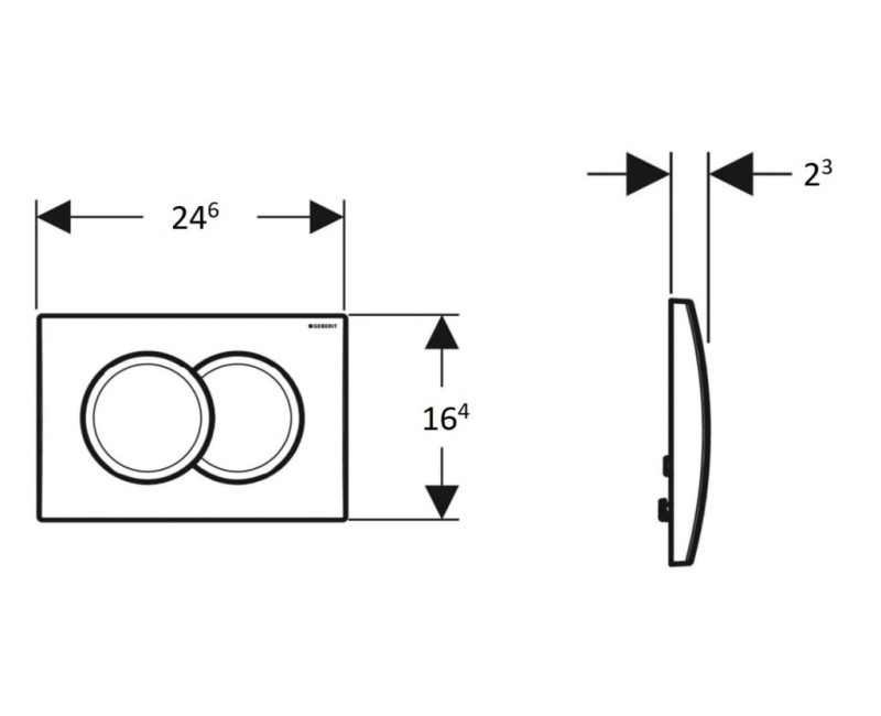 Кнопка смыва Geberit Delta01 Dual хром Matt 115.107.46.1