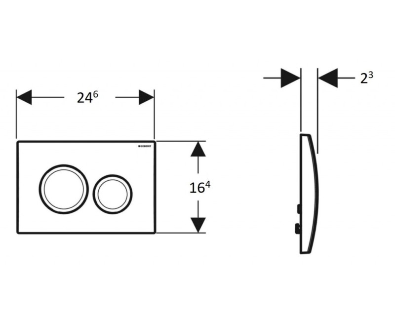 Skalošanas poga Geberit Delta20 Dual Balta 115.127.11.1