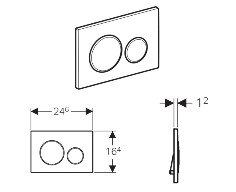 Skalošanas poga Geberit Sigma20, Dual Melns 115.882.16.1