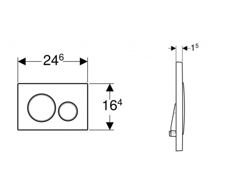 Poga iebūvējamam rāmim Geberit Sigma20 Balta/Hromēta 115.882.JT.1